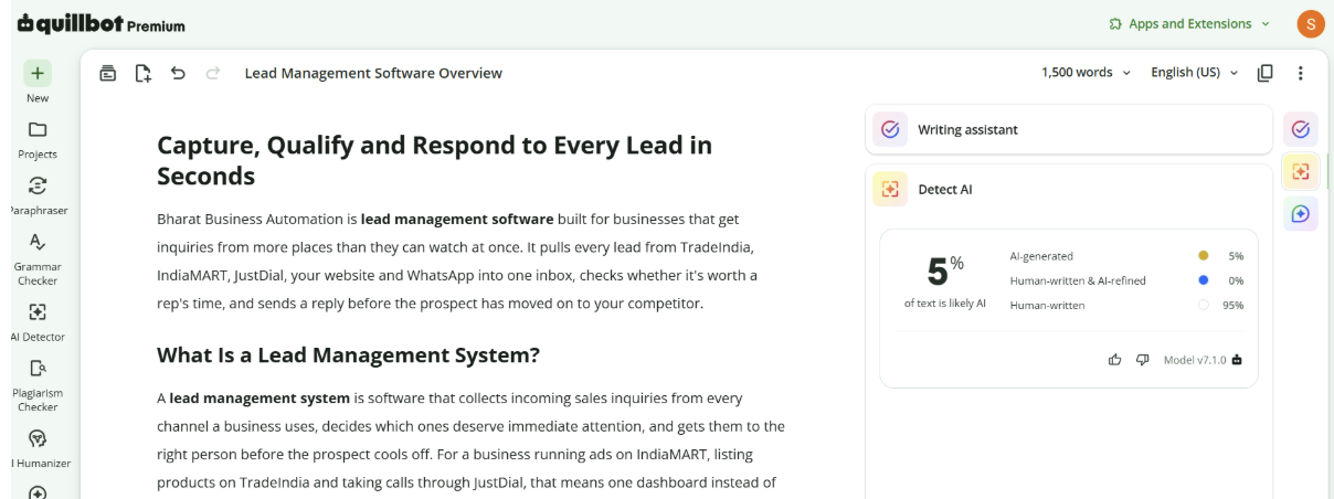 Capture, qualify and respond to every lead in seconds with Bharat Business Automation